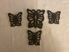 Vintage Black Cast Iron Butterflies Trivets Set Of 4 Made in Taiwan — photo 1