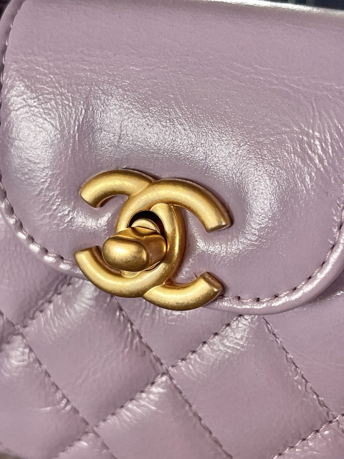 CHANEL Nano Mini Kelly Shopper Bag Lilac Brand New Full Set, Microchip, Unworn image 10
