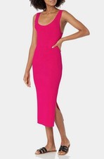The Drop Women's Yasmin Rib Midi Sweater Tank Dress Hot Pink Small NWTS
