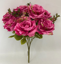 Open Rose Bunch Artificial 7 Large Head – Eternal Blossom Silk Flower
