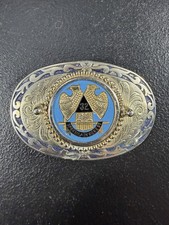 Vintage 32nd Degree Masonic Belt Buckle Blue ...