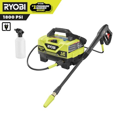 #ad RYOBI 1800 PSI 1.2 GPM Cold Water Corded Electric Pressure Washer $75.95