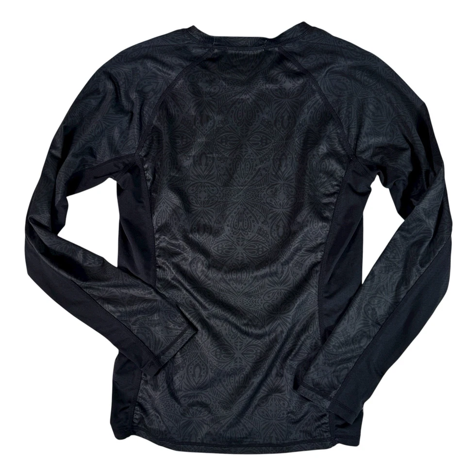 Prendas deportivas Athleta negras con estampado geométrico manga larga cuello redondo para mujer pequeñas Foto 2 de 4