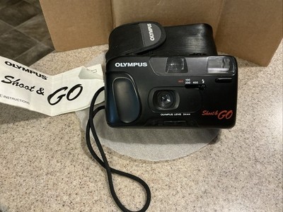 Olympus Shoot & Go Camera 35mm w/Case & Manual Looks Great Untested