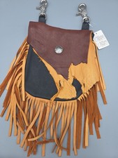 Clip On Hip Purse American Deer Hide Leather Hip Purse Rustic Fringe Made in USA