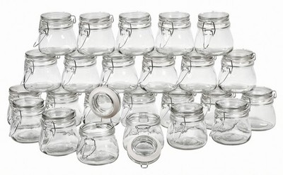VBS XXL 24er-Pack Vorratsglas bauchig mit Bügelverschluss 150ml Einmachglas