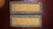    CAVALRY LEMON YELLOW LIEUTENANT SHOULDER STRAPS LIGHT & DARK BULLION BORDERS 