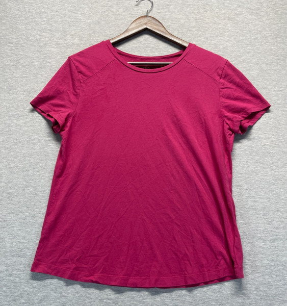 Lincoln Outfitters T Shirt Womens Large Magenta Pink Raglan Sleeve Crew Neck