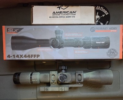 Primary Arms SLx 4-14x44 FFP ACSS R-Grid 2B Scope + 30mm QD 20MOA Mount