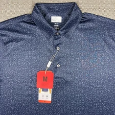 Greg Norman Men's Golf Polo Shirt M Short Sleeve Blue ML75 Play Dry Shark Medium