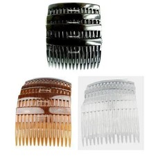 7cm Hair Combs Slides Black Clear Tortoiseshell Pack of 4 Hair Accessories