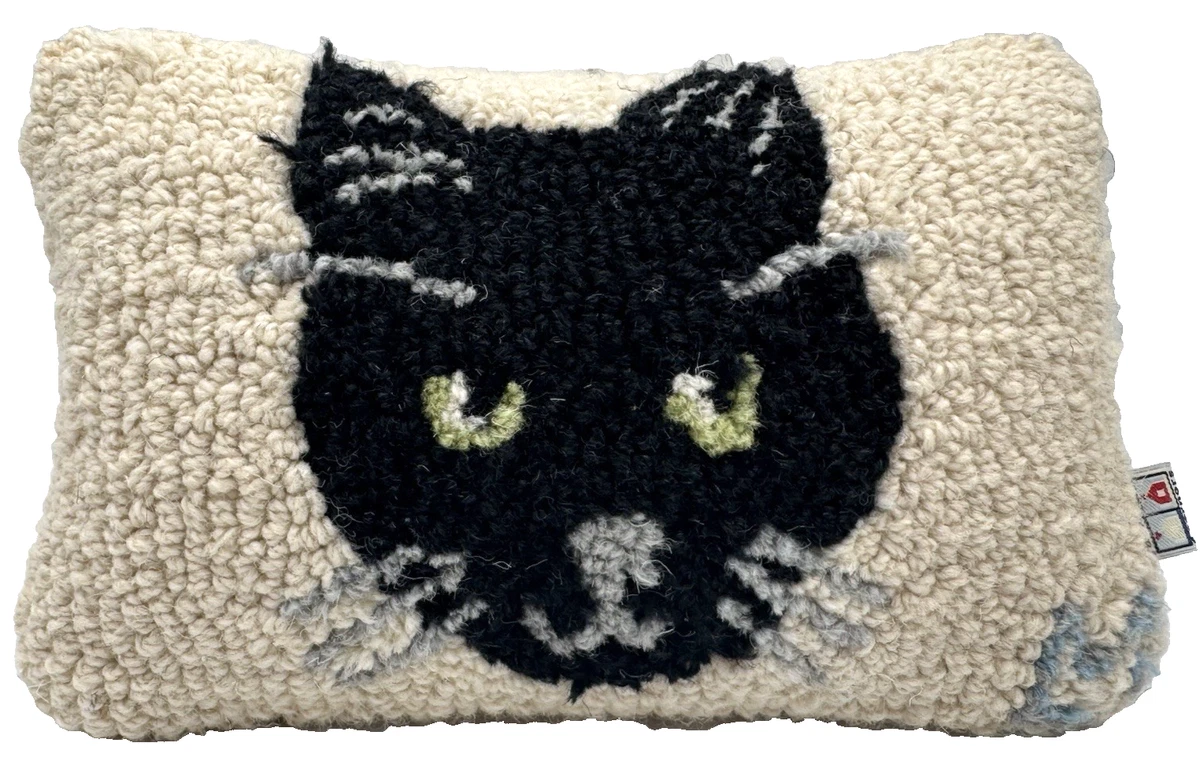 Funda De Almohada Vintage Halloween – Gato Negro Fantasma 18x18 Pulgadas, Lino Mezcla, Cremallera Oculta, Hipoalergénica