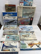 13 AIRPLANE & WWI FIGHTER MODEL KIT 1:72 LOT AMT MONOGRAM HOBBY CRAFT ENTEX $7