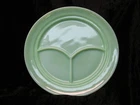 2 VINTAGE 9 5/8" JADEITE FIRE KING RESTAURANT OVEN DIVIDED HEAVY GRILL PLATES