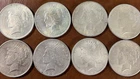 Lot of 8 Peace Silver Dollars 1922 1923 1926 90% US Silver $1 Coins 7.55 oz