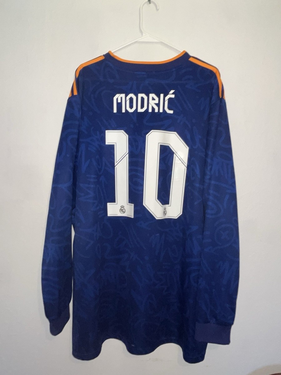 Real Madrid Luka Modric #10 Long Sleeve Jersey 3XL 21/22 Away | eBay