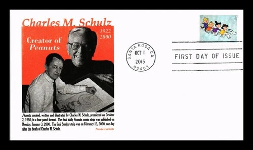 US COVER CHARLIE BROWN CHRISTMAS BY CHARLES M SCHULZ FDC PANDA THERMOGRAPHED