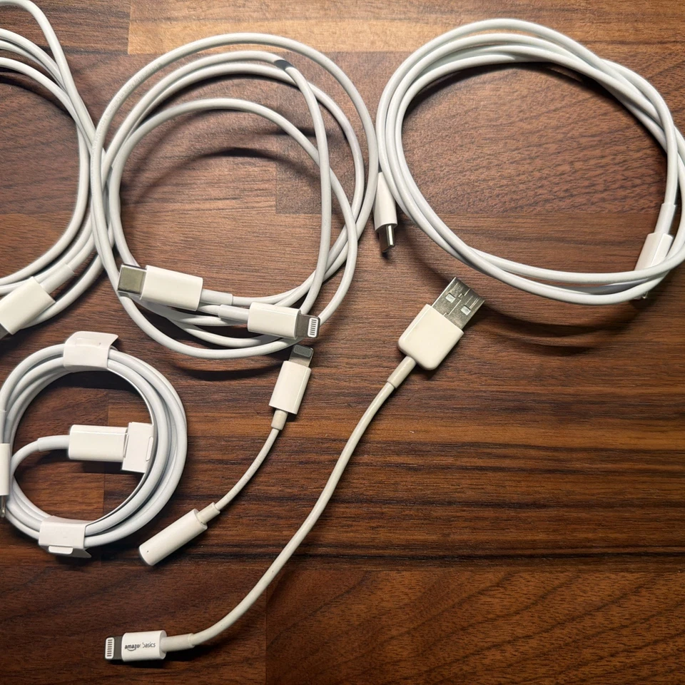 LOT of 8 Cords Apple‎ 6x USB-C to Lightning Cables 2x USB-A 3.5m MM0A3AM/A - Image 3 of 3