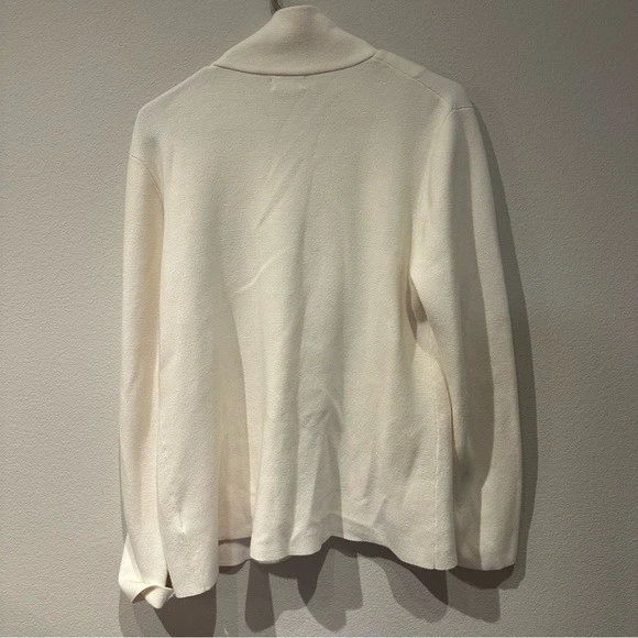J. Blazer suéter para mujer Crew marfil talla grande 100 % algodón Foto 2 de 4