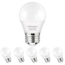 Small Light Bulb 6 Watts Warm White Light 2700K, 60 Watts Globe Light Bulb Eq...