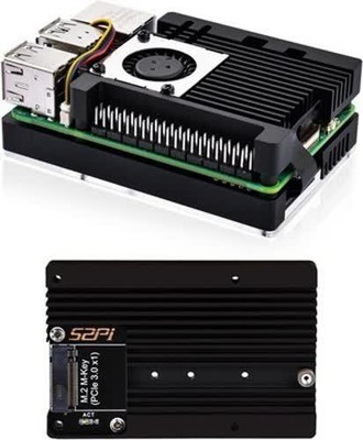 Armor Gehäuse mit CN01 M.2 M Key PCIe 3.0 Adapter für Raspberry Pi 5 NVMe SSD