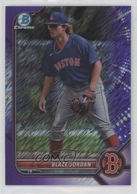 2022 Bowman Chrome Prospects Purple Shimmer Refractor 14/250 Blaze Jordan 16mf