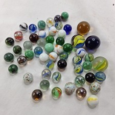 54 Vintage and modern Machine Made Mixed Lot Toy Marbles Assorted Styles
