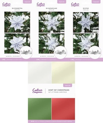 CRAFTER'S COMPANION Crafters Companion - 3D Decoration Metal Dies or 8.5" x 11" Pearl Card Pack