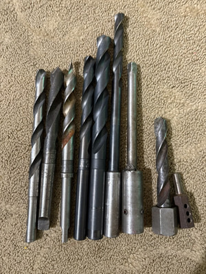 Lot Of 9 Drill Point Bits Morse Tapper Drill Bits 11/16 21/32 And More