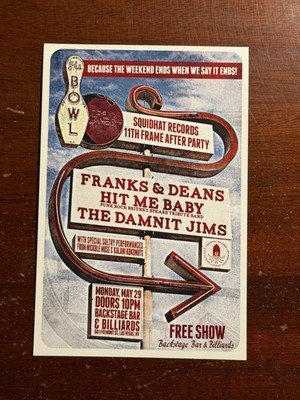 Squidhat Records 11th Frame After Party The Damnit Jims Las Vegas Handbill Flyer