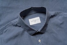 Men Sandro Paris shirt navy cotton 36/S/44
