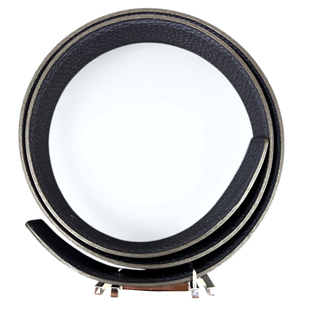HERMES H.O.K. belt black/Navy leather mens Second Hand SA-rank image 3