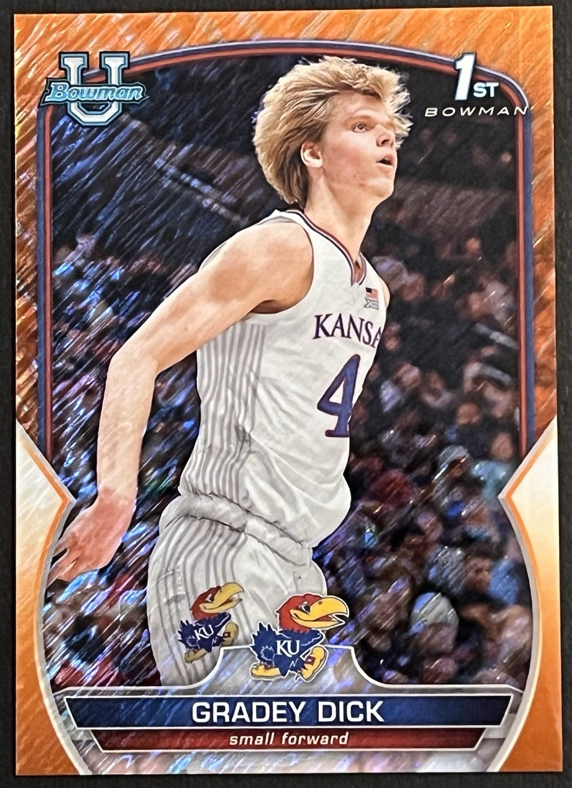 2023 Bowman U Basketball Gradey Dick 1st Bowman Orange /25 #41 Kansas