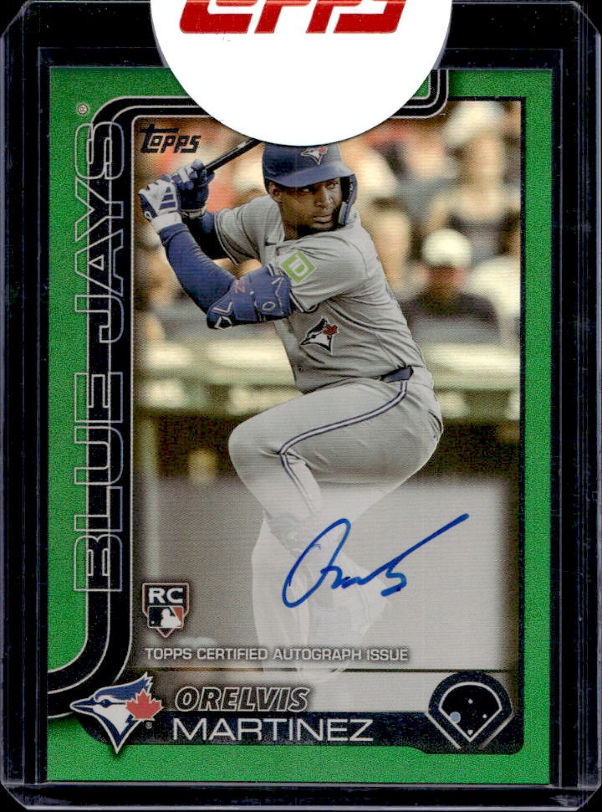 2025 Topps Orelvis Martinez Real One Auto RC Green Foil Rookie #93/99 Blue Jays