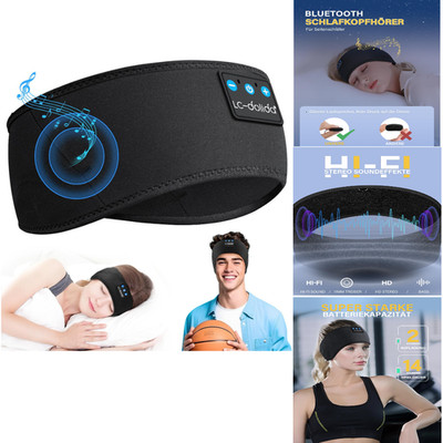 Bluetooth Headband Kopfhörer 14 Std Akku Stirnband Schlafmaske