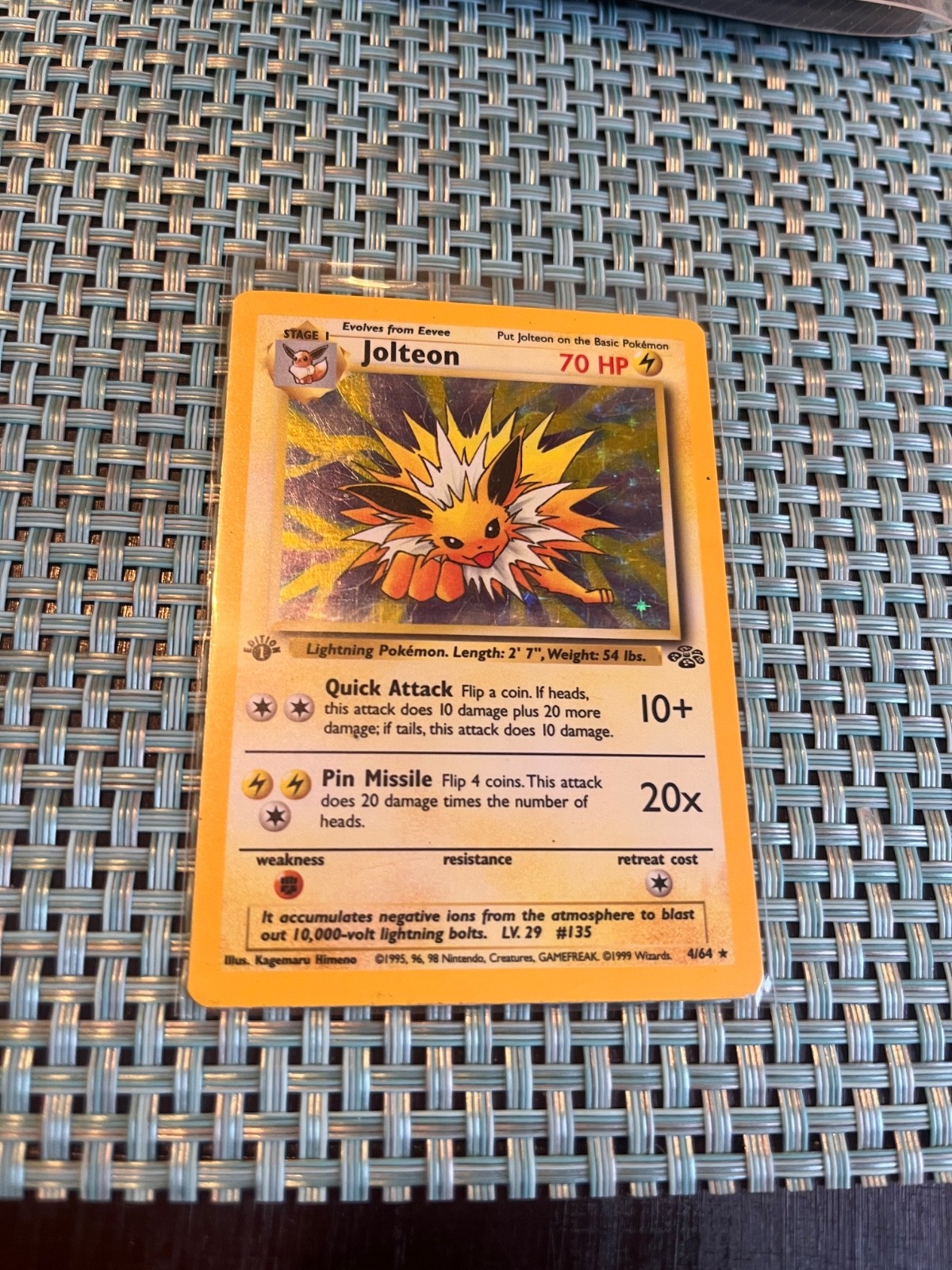 Jolteon 1ST EDITION Jungle Holo Mint Condition (04/64)