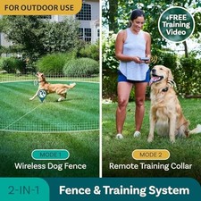 PETCOVE WIRELESS DOG FENCE REMOTE TRAINING COLLAR, 2.4GHZ NON-GPS FENCE -
