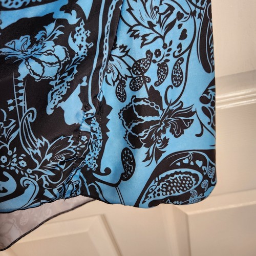 Women's Tankini Blue Black Paisley Swimwear Top Shoulder Straps Sz XXL Unbranded - Picture 4 of 16