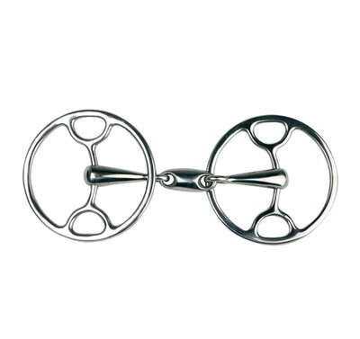 Stainless Steel 3-Ring Gag Bit   Continental Training Bit   Double Jointed