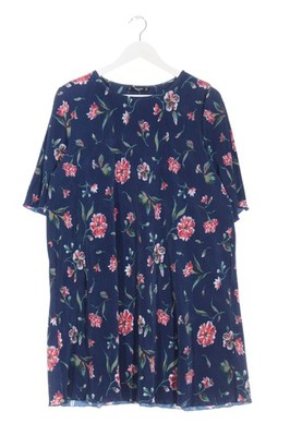 MANGO BASICS A-Linien Kleid Damen Kleid Gr. DE 38 blau-pink Casual-Look