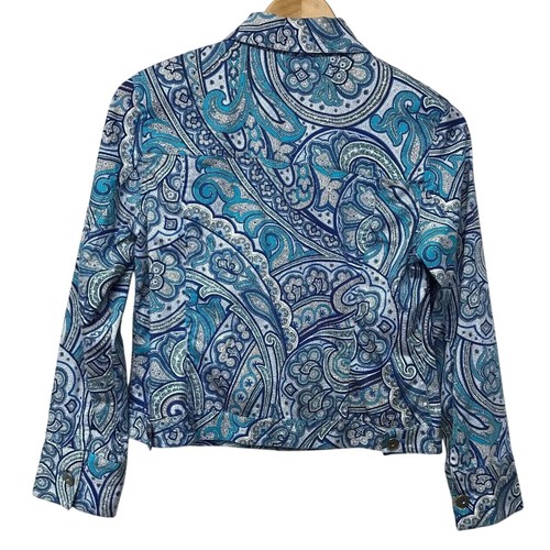 Peck and Peck Top Damen 6 Petite Crop blau weiß - Bild 3 von 6