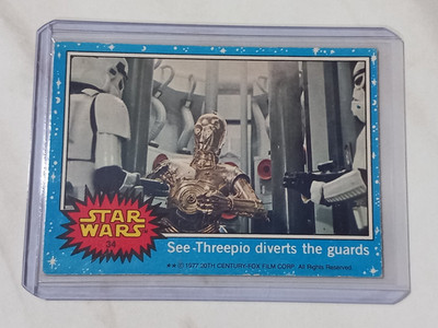 Star Wars 1977 Topps Card Blue Series 1 C-3PO Stormtroopers No. 34 Original  