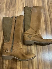 Teva De La Vina Boots Womens 9.5 Brown Leather Harness Tall Knee High 1017143