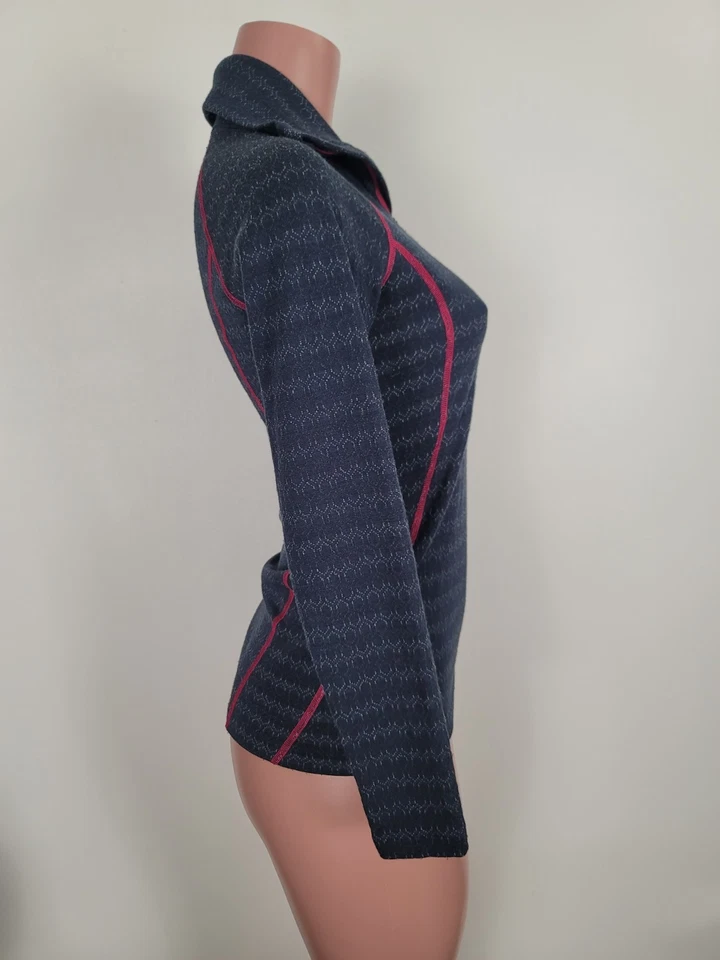 Ulvang длинным рукавом шерсти мериноса 1/4 молнии термо основание слой рубашка Топ 50fifty маленький - Изображение 3 из 4