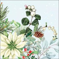 20 Papierservietten, Servietten White Poinsettia Ambiente | Weihnachtsstern