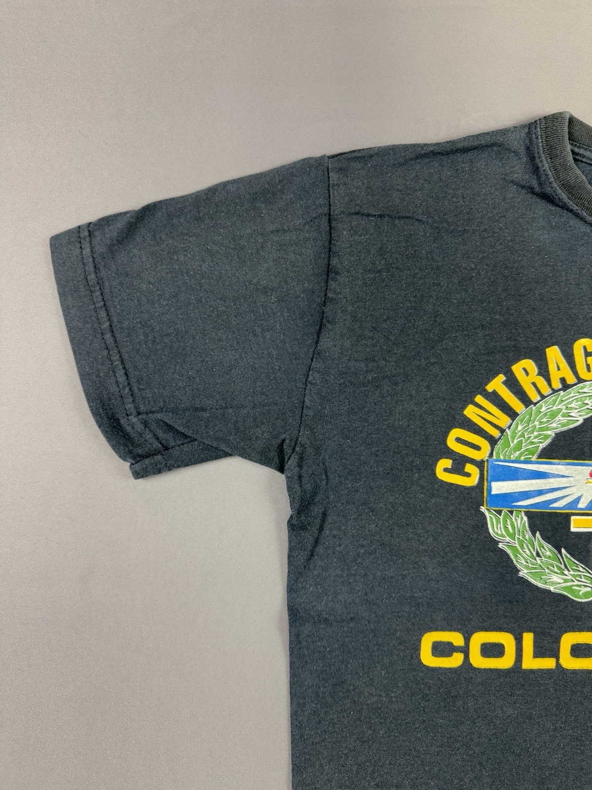 Rare Vintage Contraguerrillas Colombia Black Shirt Military Art Logo Tee Art image 4