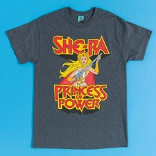 Image of Official Masters Of The Universe She-Ra Princess Of Power Charcoal Marl T-Shirt