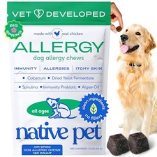 Native Pet Dog Allergy Chews - Supports Seasonal Itch Relief, Immune Function 