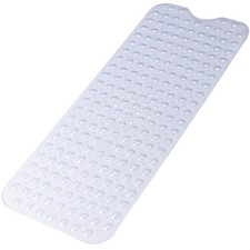 Extra Long Non Slip Bathtub Mat - 40 x 16 Inch 40" x 16" Rectangular , Clear