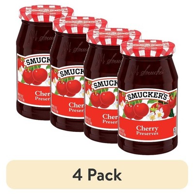 Cherry Preserves Fruit Spread 18 oz Jar 4 Pack All Natural Sweet Jam